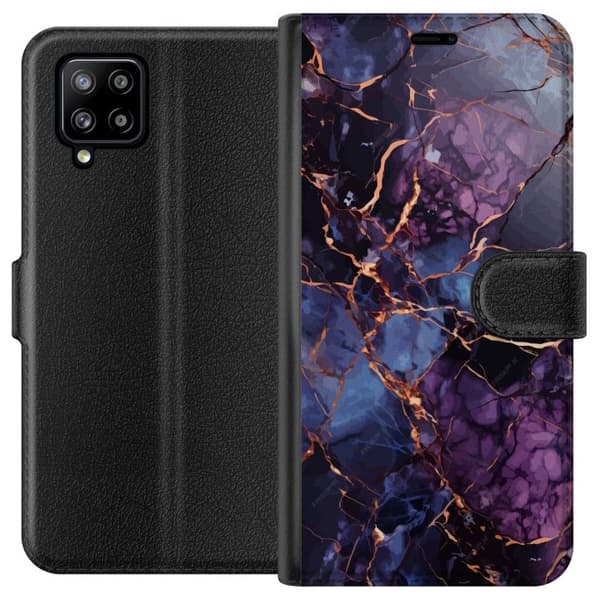 Samsung Galaxy A42 5G Tegnebogsetui Marmor Blå Lilla