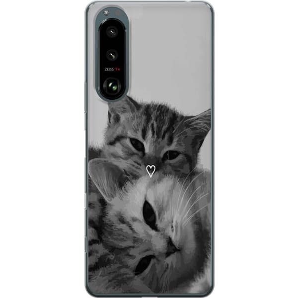 Sony Xperia 5 III Gjennomsiktig deksel Katt Hjerte