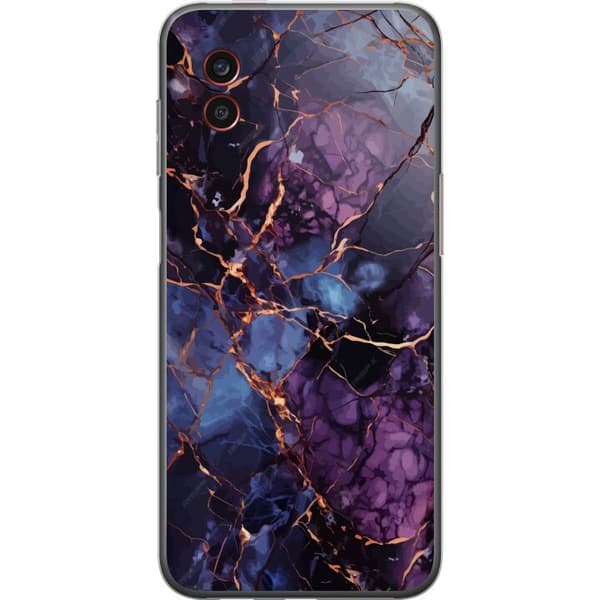 Samsung Galaxy Xcover6 Pro Genomskinligt Skal Marmor Blå Lila