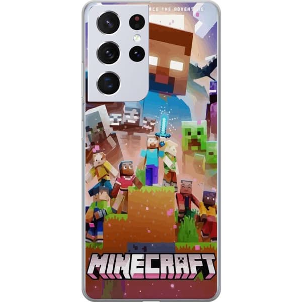 Samsung Galaxy S21 Ultra 5G Gennemsigtig cover Minecraft