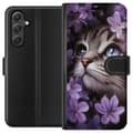 Miniatyrbilde 1 av 3: Samsung Galaxy A05s Lommeboketui Katt og blomster