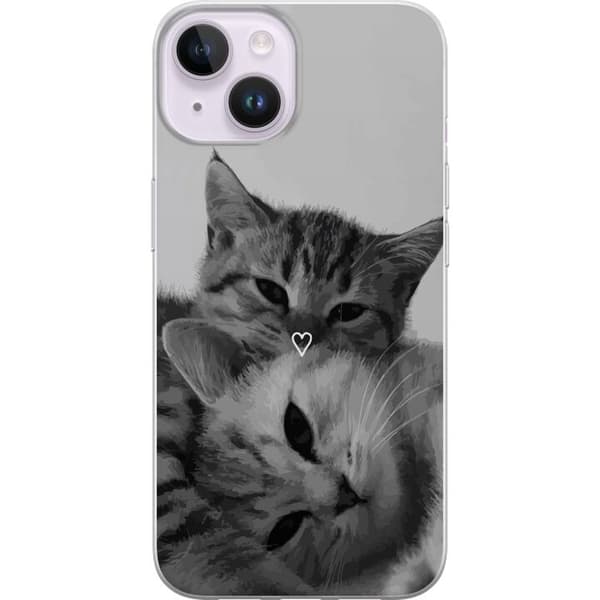 Apple iPhone 15 Läpinäkyvä kuori Kissan Sydän