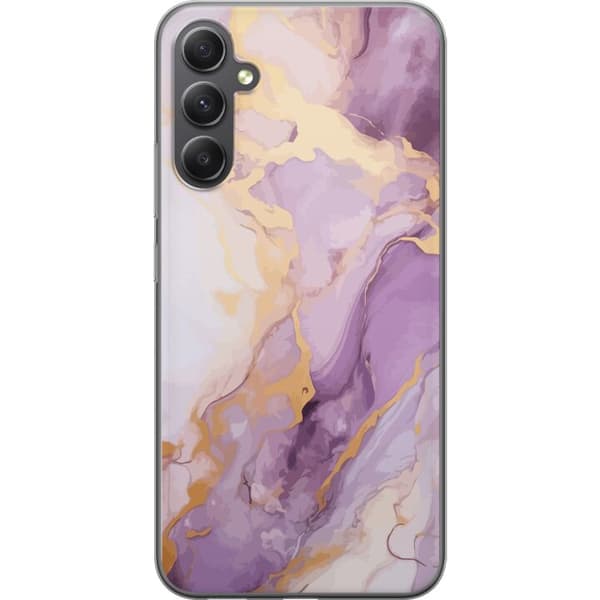 Samsung Galaxy A05s Gjennomsiktig deksel Marmor Lilla Gull