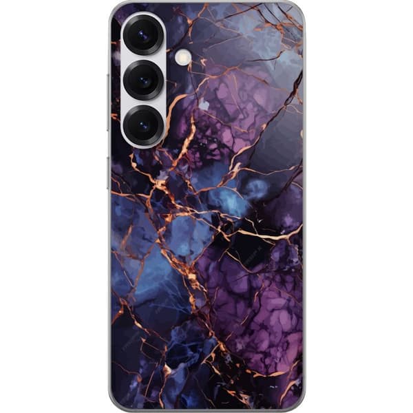Samsung Galaxy S25 Genomskinligt Skal Marmor Blå Lila
