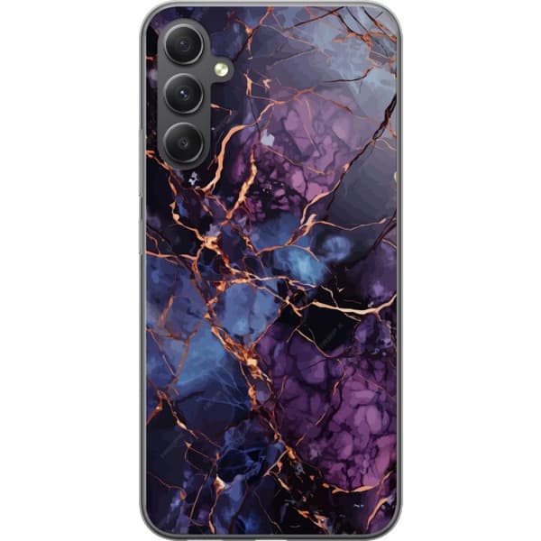 Samsung Galaxy A16 5G Gennemsigtig cover Marmor Blå Lilla