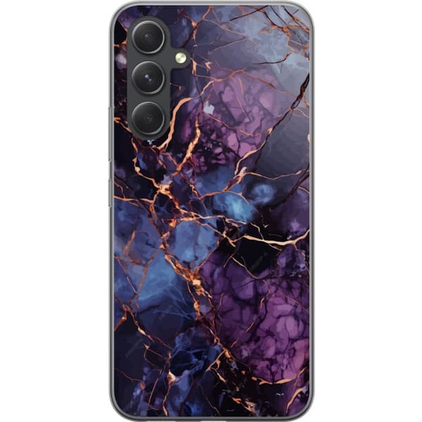 Samsung Galaxy S24 FE Gennemsigtig cover Marmor Blå Lilla