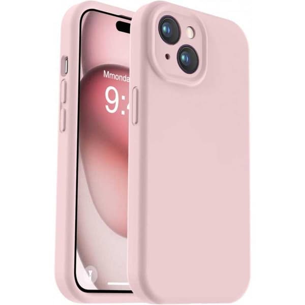 iPhone 16 Gummibelagt Skal med Kameraskydd Liquid V2 - Rosa