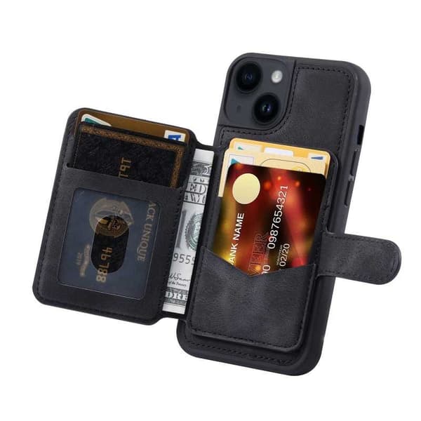 iPhone 16 Stöttåligt Premium Skal RFID 7-FACK Solid V6 Nordcell™ svart