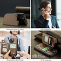 Miniatyrbild 7 av 9: CaseMe Stöttåligt Skal Korthållare Stativ 4-Fack iPhone 16 Brun