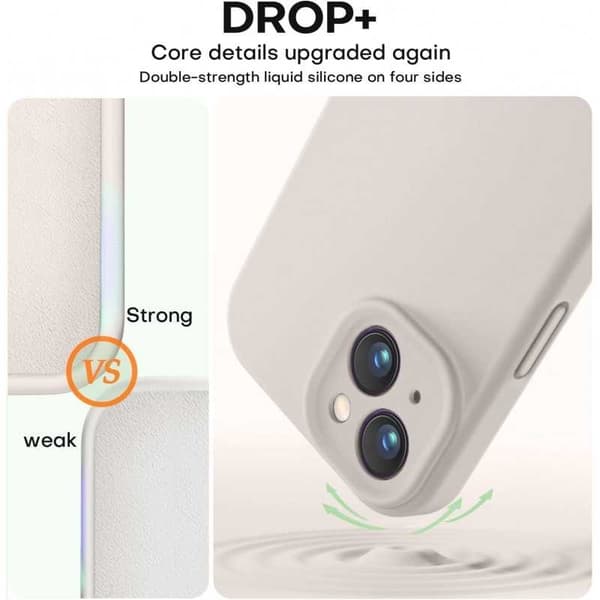 iPhone 16 Gummibelagt Skal med Kameraskydd Liquid V2 - Retro White