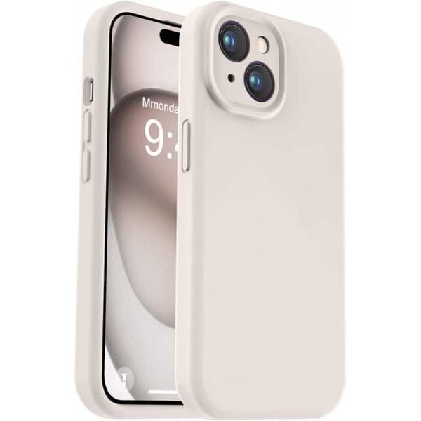 iPhone 16 Gummibelagt Skal med Kameraskydd Liquid V2 - Retro White