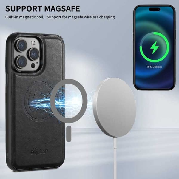 Suteni™ 2in1 Magsafe Skal med Korthållare iPhone 16 - Svart
