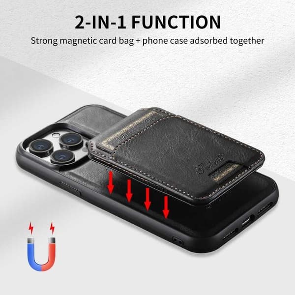 Suteni™ 2in1 Magsafe Skal med Korthållare iPhone 16 - Svart