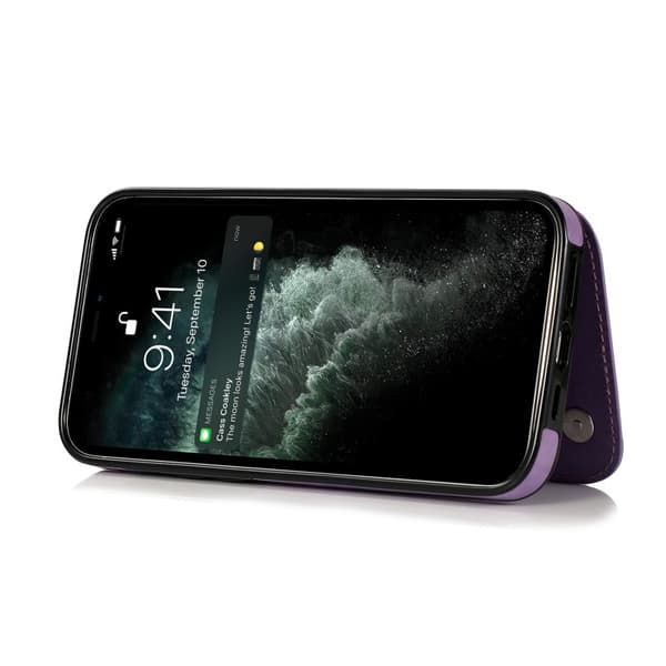 iPhone 12 / 12 Pro Stöttåligt Skal Korthållare 3-FACK Flippr V2 - Lila