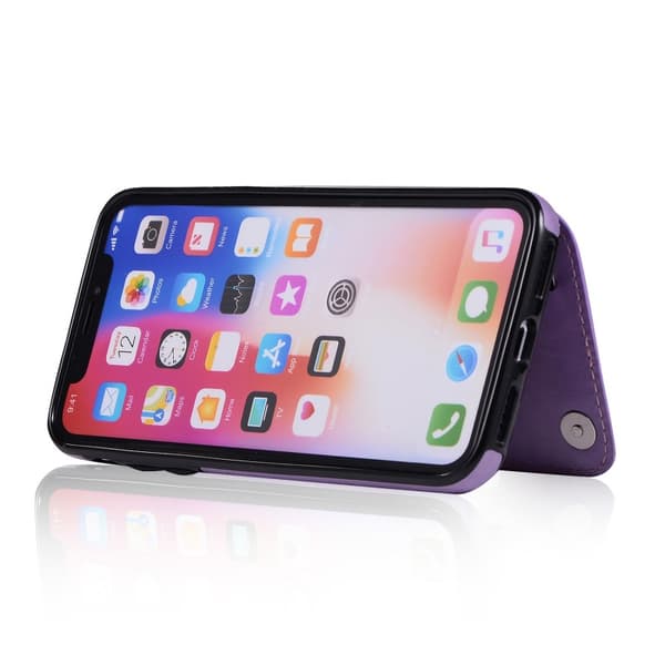 iPhone XS Max Stöttåligt Skal Korthållare 3-FACK Flippr V2 - Lila