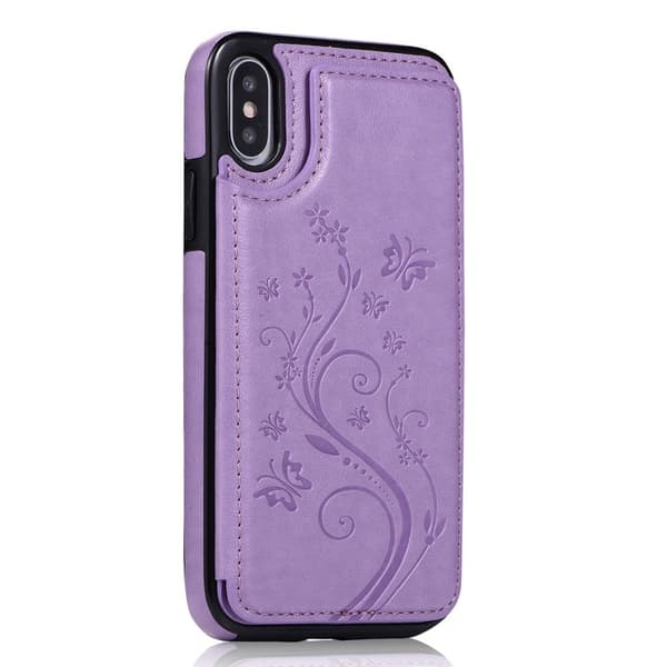 iPhone XS Max Stöttåligt Skal Korthållare 3-FACK Flippr V2 - Lila