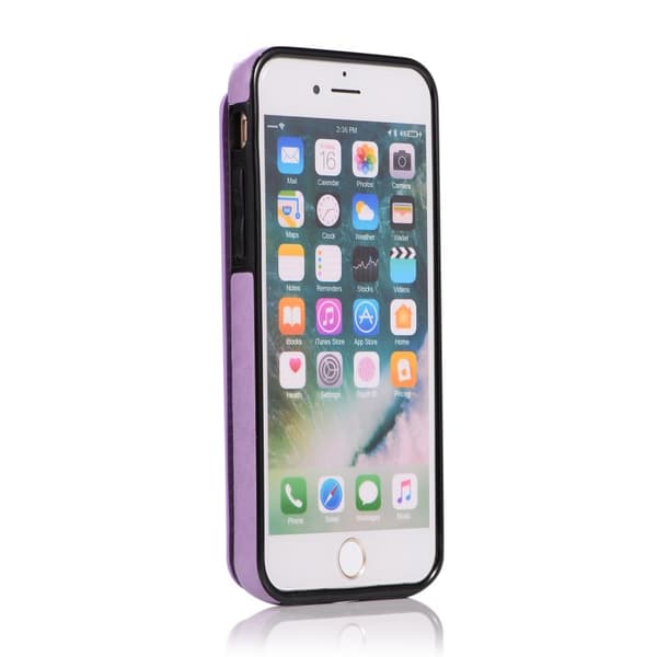 iPhone 7 / 8 / SE 2020 2022 Stöttåligt Skal Korthållare 3-FACK Flippr V2 - Lila