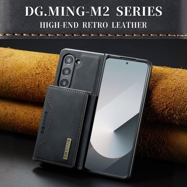 8-FACK Samsung Z Fold 6 Stöttåligt Skal med Magnetisk Korthållare DG.MING Detach