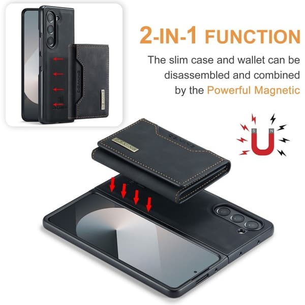8-FACK Samsung Z Fold 6 Stöttåligt Skal med Magnetisk Korthållare DG.MING Detach