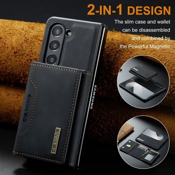 8-FACK Samsung Z Fold 6 Stöttåligt Skal med Magnetisk Korthållare DG.MING Detach