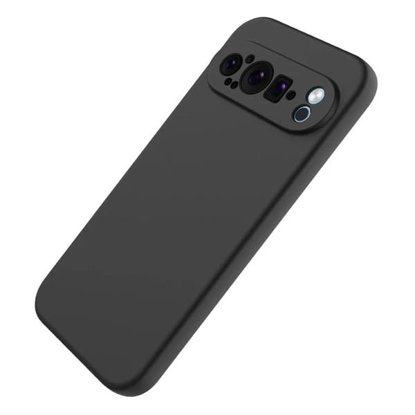 Google Pixel 9 Pro XL Gummibelagd Mattsvart Skal Kameraskydd Liquid - Svart