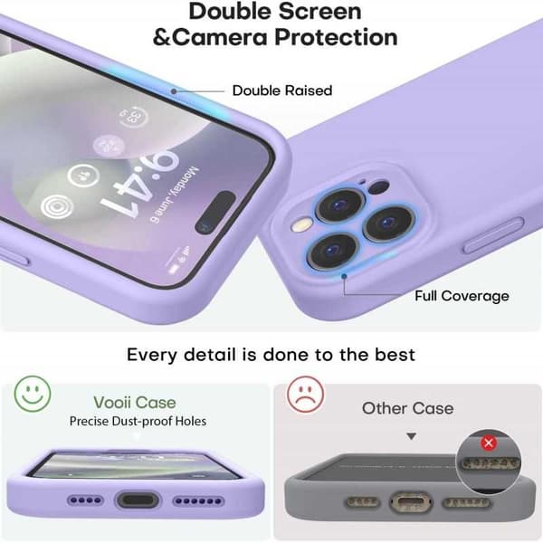 iPhone 16 Pro Max Gummibelagt Skal med Kameraskydd Liquid V2 - Lila
