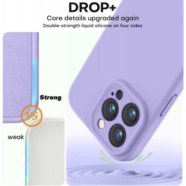 iPhone 16 Pro Max Gummibelagt Skal med Kameraskydd Liquid V2 - Lila