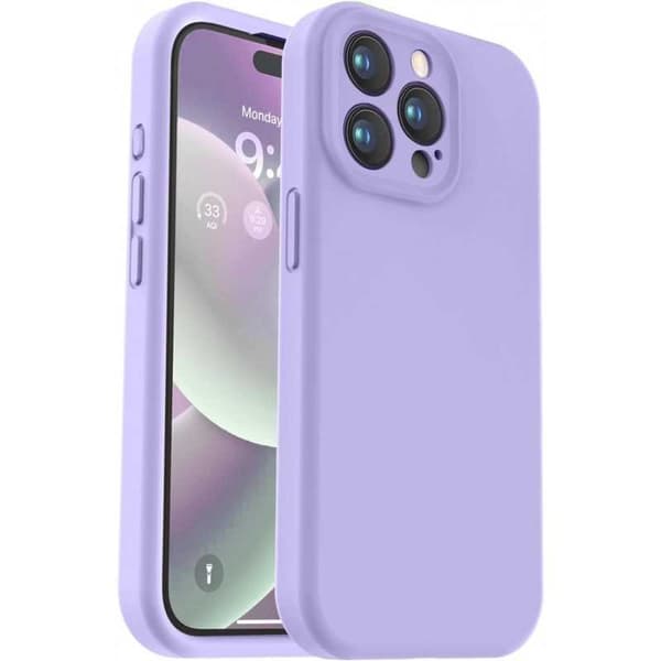 iPhone 16 Pro Max Gummibelagt Skal med Kameraskydd Liquid V2 - Lila