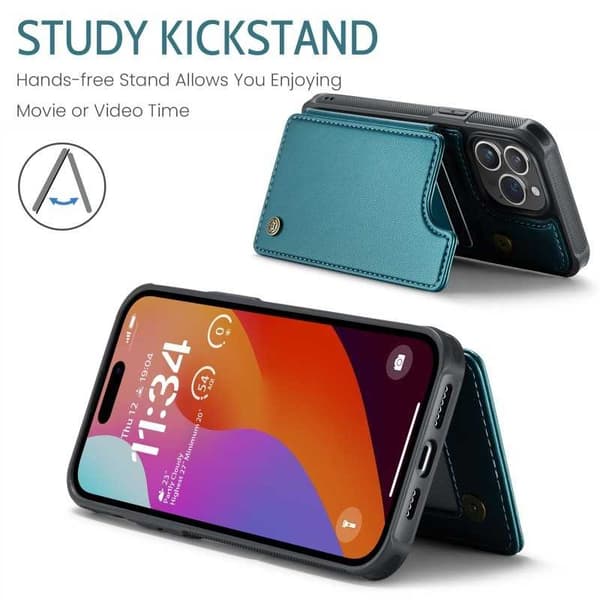 CaseMe Stöttåligt Skal Korthållare Stativ 4-Fack iPhone 16 Pro Max Grön