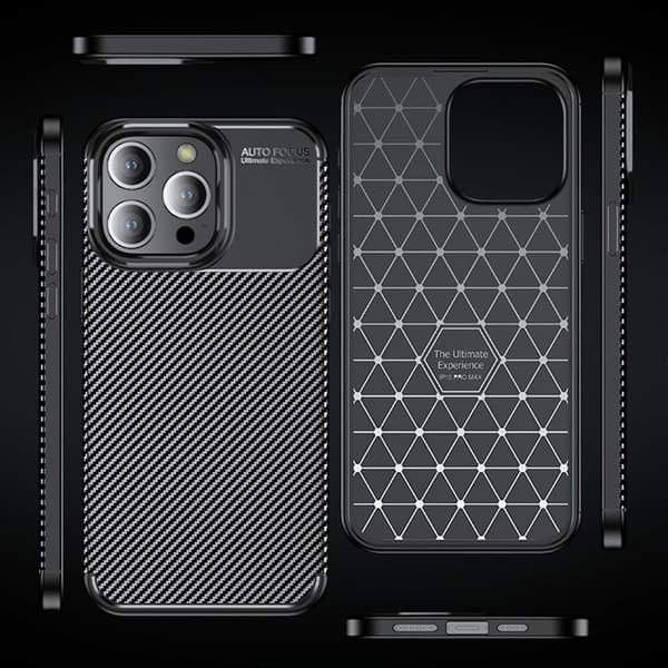 iPhone 16 Pro Max Stöttåligt Slimmat Skal FullCarbon V4
