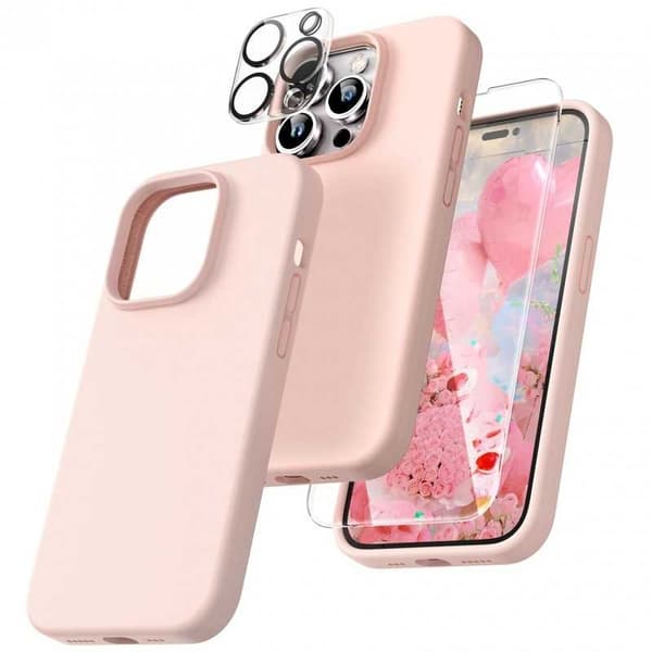 3in1 Gummibelagt Stilrent Skal iPhone 16 Pro - Rosa