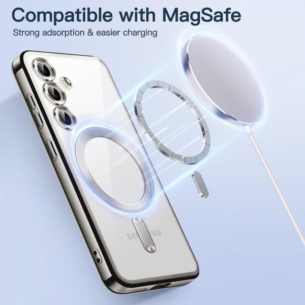 Stöttåligt MagSafe Kompatibelt Skal Samsung S24 FE - Silver