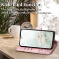 Miniatyrbild 3 av 6: Samsung S24 FE Plånboksfodral PU-Läder 4-FACK Motiv Fjäril
