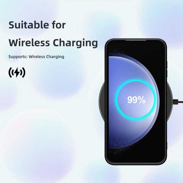 Samsung S24 FE Gummibelagd Mattsvart Skal Kameraskydd Liquid - Svart