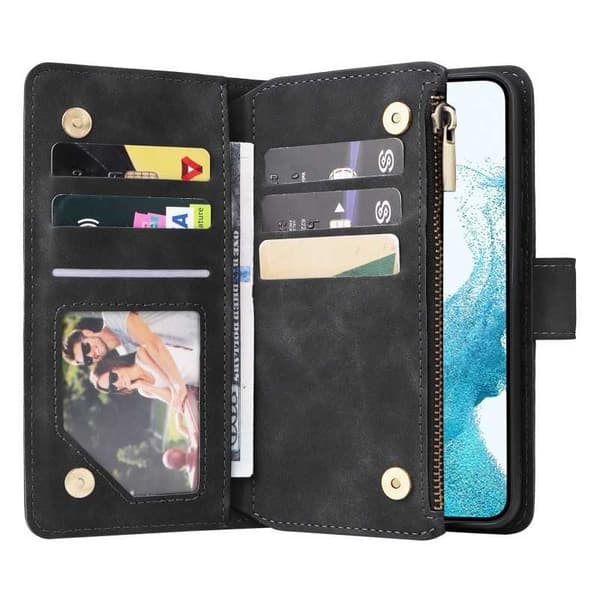 Samsung S24 FE Multifunktionellt Plånboksfodral Zipper 8-Fack