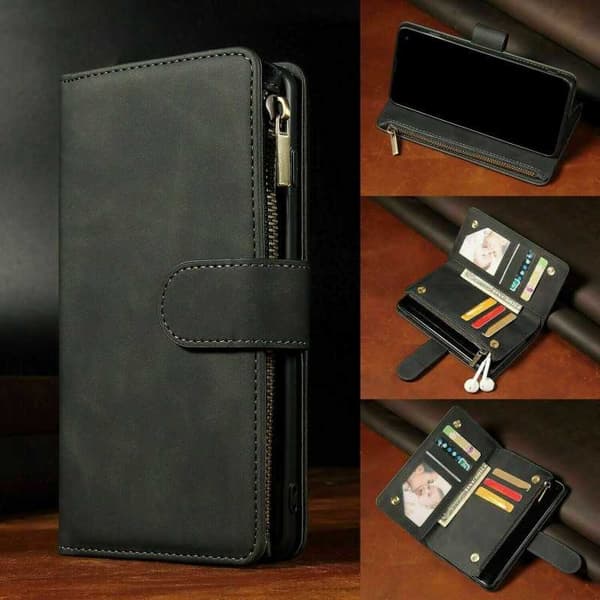 Samsung S24 FE Multifunktionellt Plånboksfodral Zipper 8-Fack