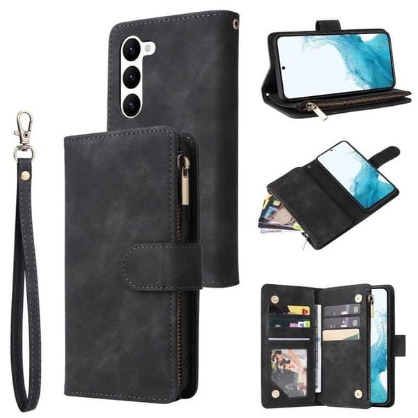 Samsung S24 FE Multifunktionellt Plånboksfodral Zipper 8-Fack