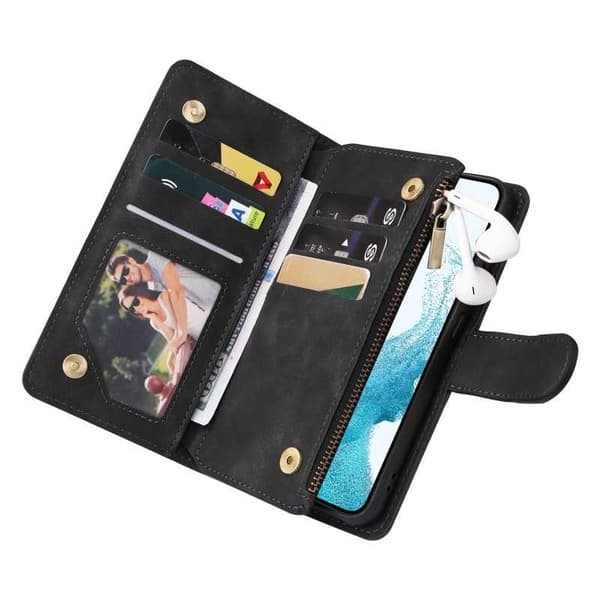 Samsung S24 FE Multifunktionellt Plånboksfodral Zipper 8-Fack