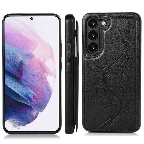 Samsung S24 FE Stöttåligt Skal Korthållare 3-FACK Flippr V2 - Svart
