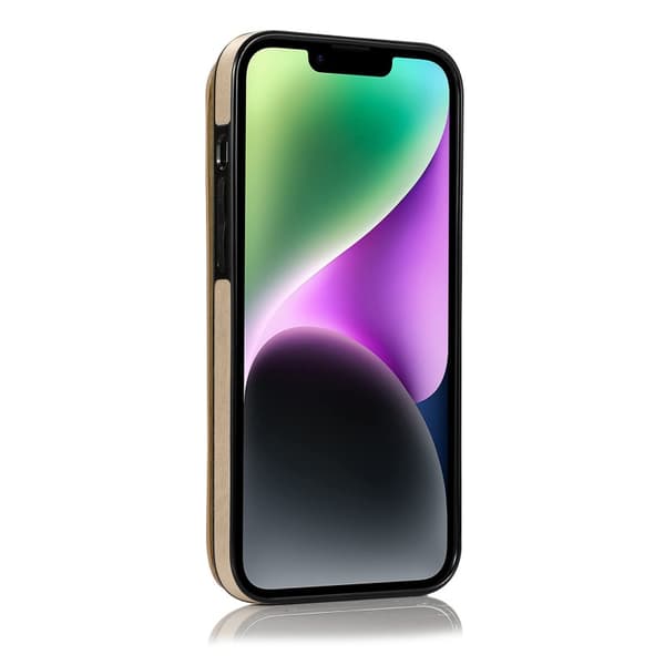iPhone 15 Plus Stöttåligt Skal Korthållare 3-FACK Flippr V2 - Guld