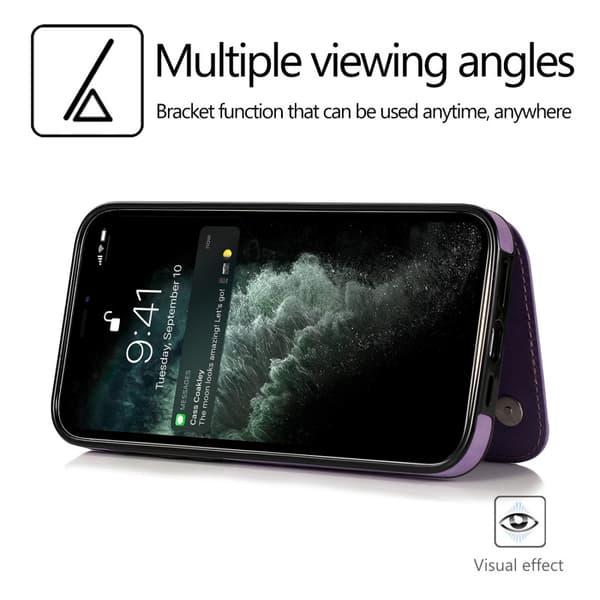 iPhone 13 Pro Max Stöttåligt Skal Korthållare 3-FACK Flippr V2 - Lila