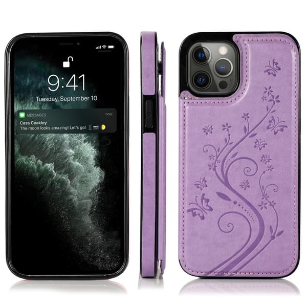 iPhone 13 Pro Max Stöttåligt Skal Korthållare 3-FACK Flippr V2 - Lila