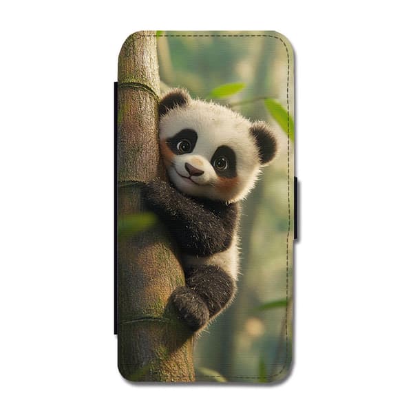 Söt Tecknad Panda För Barn Samsung Galaxy S21 Flip Mobilfodral