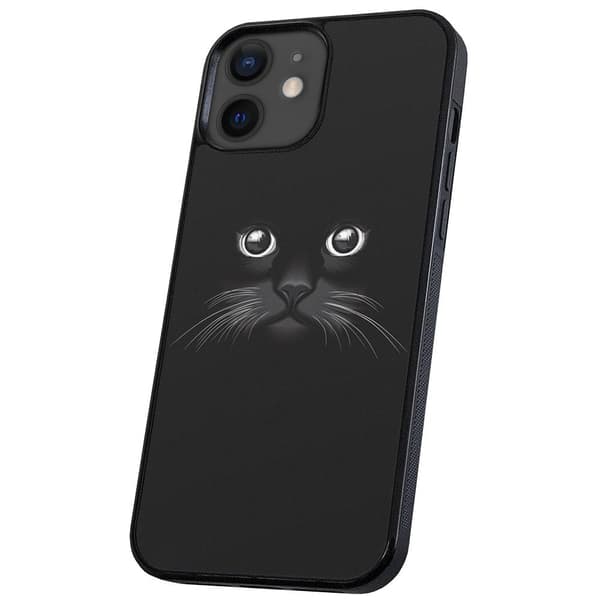 iPhone 12 Mini - Deksel/Mobildeksel Svart Katt
