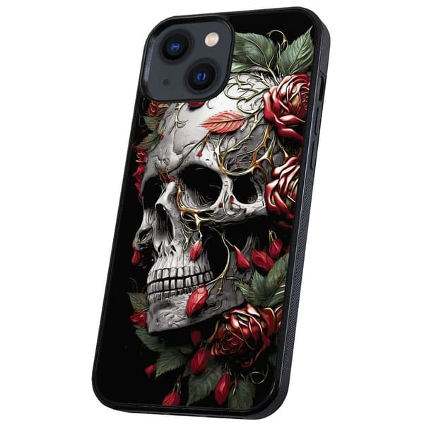iPhone 13 Mini - Deksel/Mobildeksel Skull Roses
