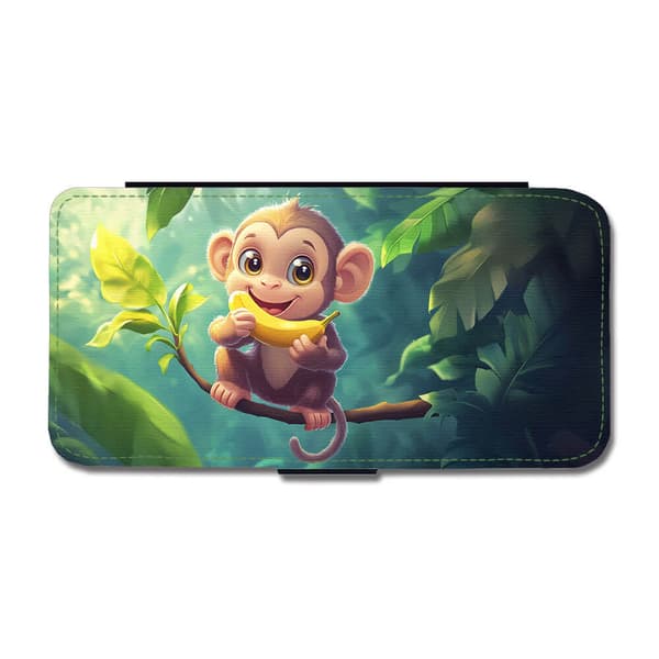 Søt Tegneserie Ape For Barn Flip-etui Til Samsung Galaxy S8+