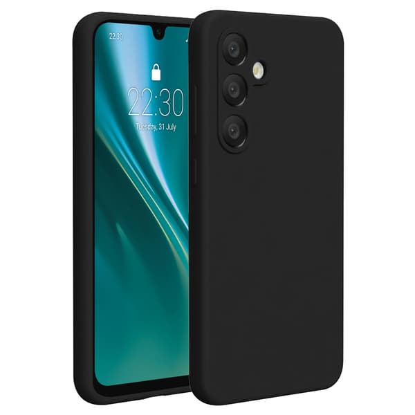 Etteri silikonikuori mikrokuituvuorella Samsung Galaxy A16 4G / A16 5G - Svart - Svart