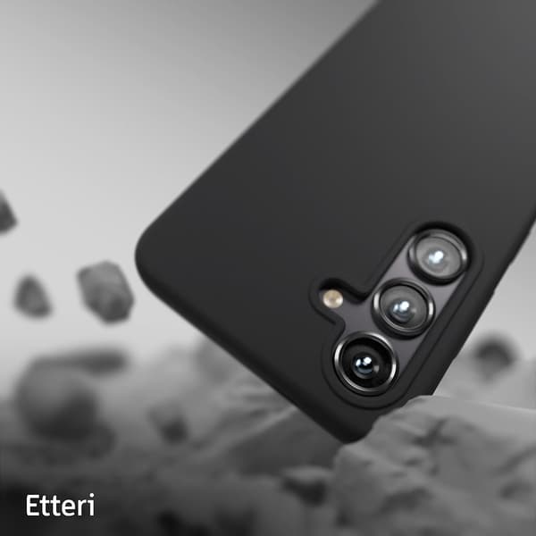 Etteri silikoneetui med mikrofiberforing til Samsung Galaxy A36 5G - Svart