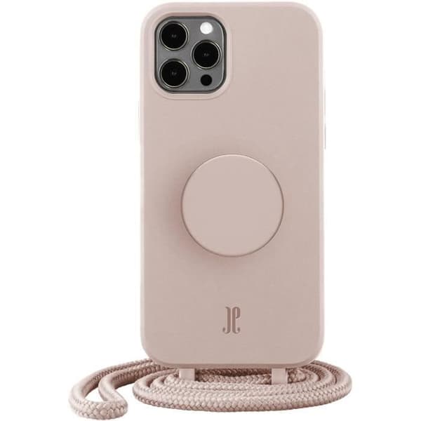 PopSockets Just Elegance - Skal för iPhone 12/12 Pro med avtagbar flätad koppel och utbytbar PopTop - Rose Breath