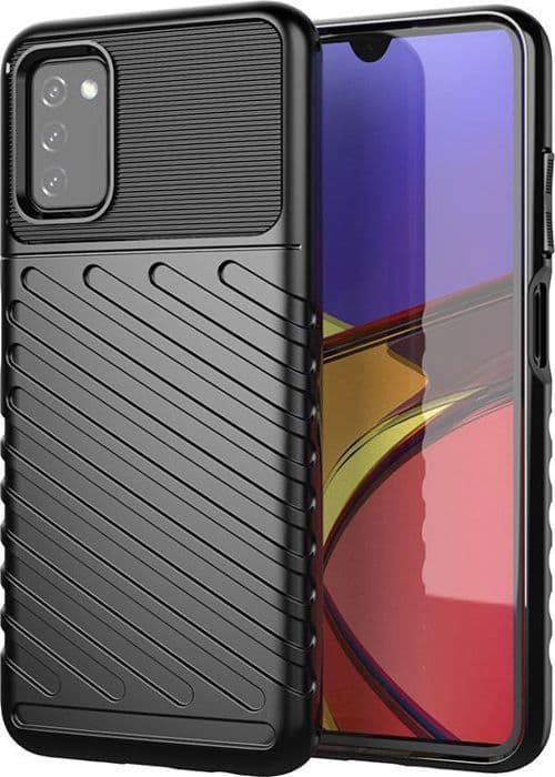 Coque telefon - bumper telefon Hurtel Thunder Case skyddande flexibel för Samsung Galaxy A03s svart